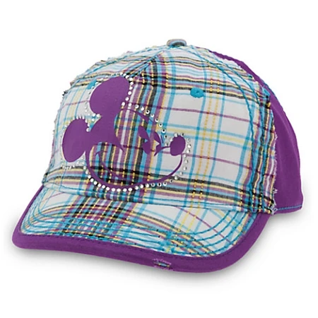 Disney Hat - Baseball Cap - Mickey Mouse Plaid - Purple