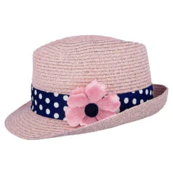 Disney Straw Fedora - Minnie Mouse With Flower - Youth