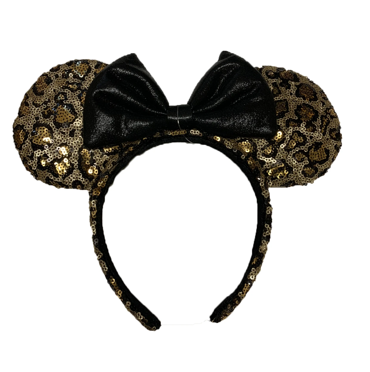 Disney Ears Headband - Minnie Mouse - Leopard Print Sequined 1 Disney Ears Headband - Minnie Mouse - Leopard Print Sequined