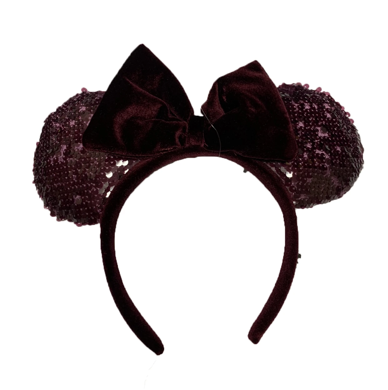 Disney Ears Headband - Minnie Mouse - Velvet Burgundy 1 Disney Ears Headband - Minnie Mouse - Velvet Burgundy