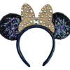 Disney Ears Headband - 50th Anniversary - Gold Jewel Bow